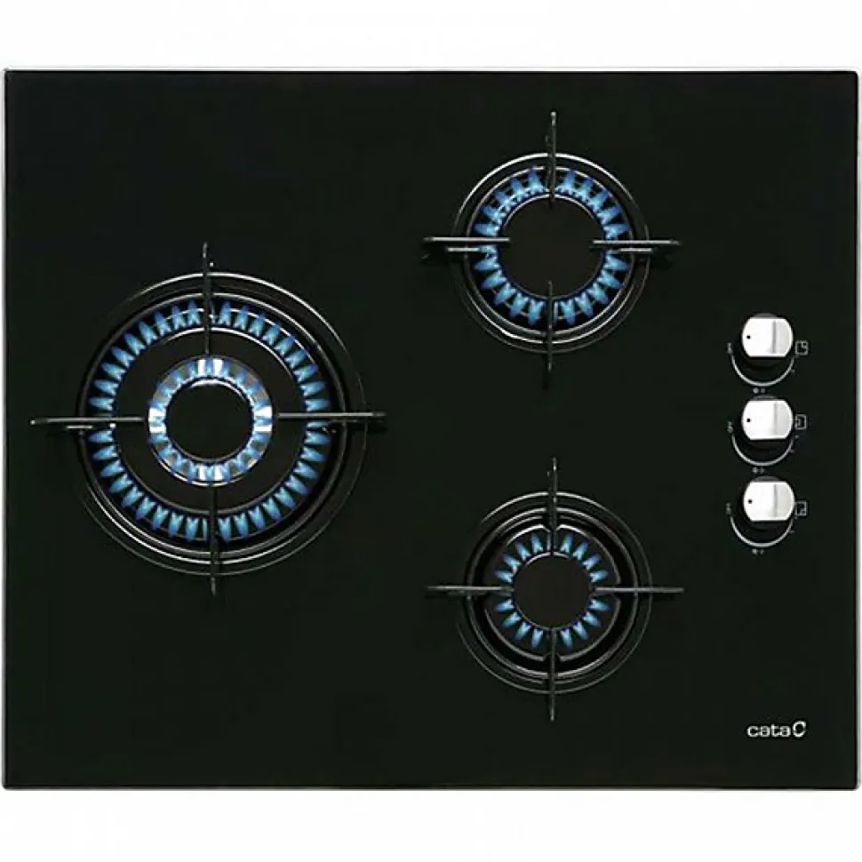 Plaque au gaz Cata CI6021BK 60 cm Noir 3 Feux à gaz