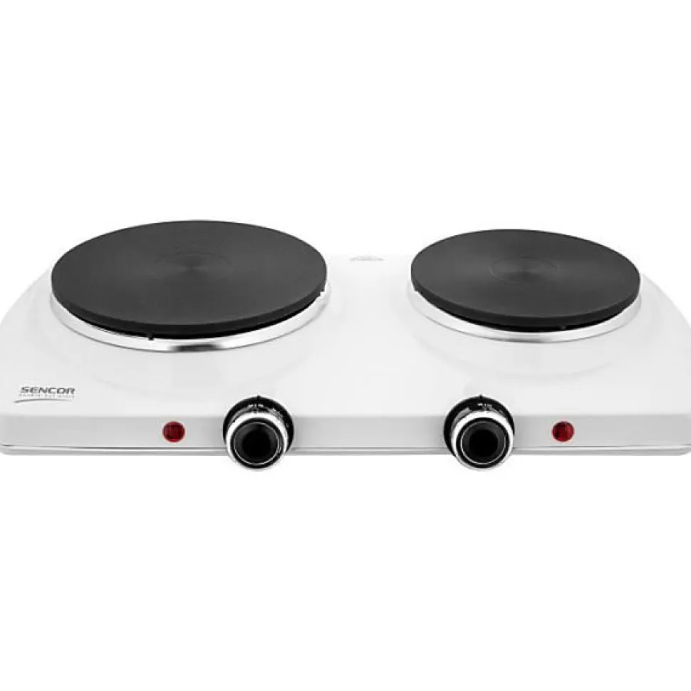 Plaque de Cuisson - Mobile Electrique Plaque de cuisson électrique - SENCOR - SCP 2253WH-EUE4 - 2500 W - 2 foyers - Blanc