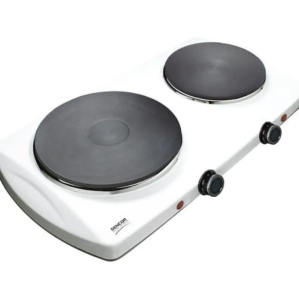 Plaque de Cuisson - Mobile Electrique Plaque de cuisson électrique - SENCOR - SCP 2253WH-EUE4 - 2500 W - 2 foyers - Blanc
