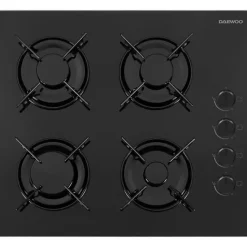 Plaque de Cuisson - Table a GAZ Plaque de cuisson a gaz - DAEWOO - 4 foyers - 60 cm - BH6GKR40BNL - Noir