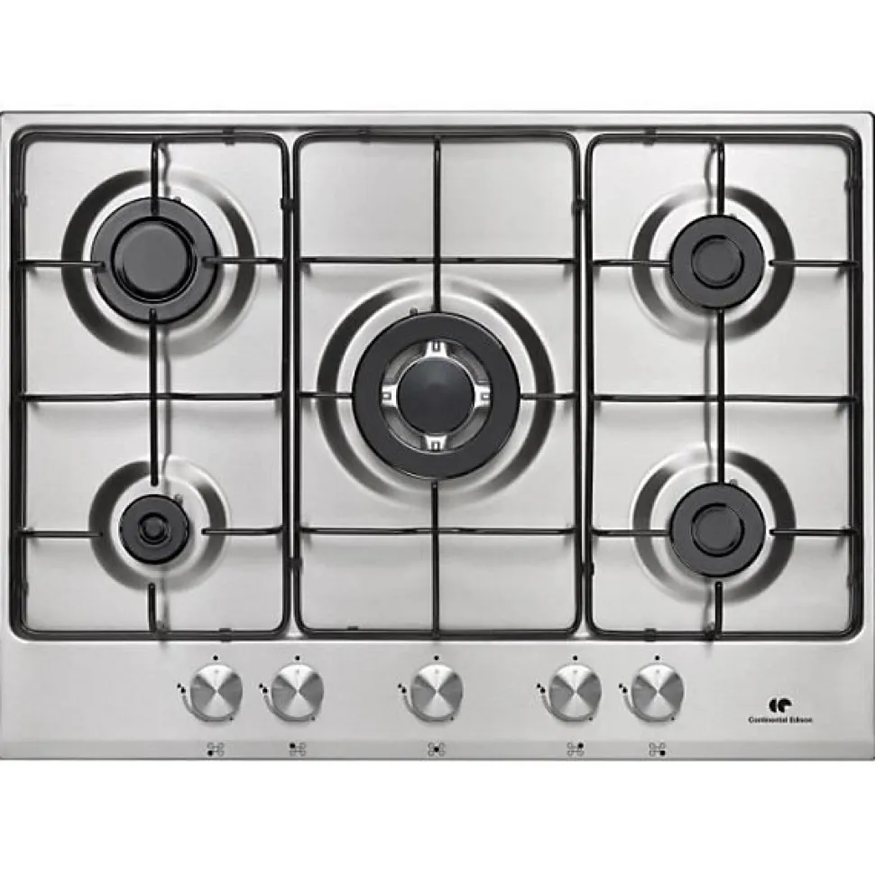 Plaque de Cuisson - Table a GAZ Table 5 foyers CONTINENTAL EDISON - Gaz dont 1 triple couronne inox