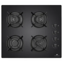 Plaque de Cuisson - Table a GAZ Table 4 foyers CONTINENTAL EDISON - Gaz - Verre noir