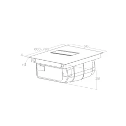 Plaque de cuisson aspirante induction 78cm 4 feux 7400w noir Elica PRF0193270