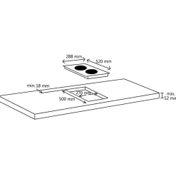 Plaque de cuisson Céramique 2 brûleurs Contrôle tactile 3000 W