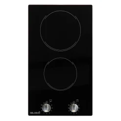 Plaque de Cuisson Domino 2 Feux - Commandes Boutons & Manettes - Grand Foyer 18 cm - 3000W