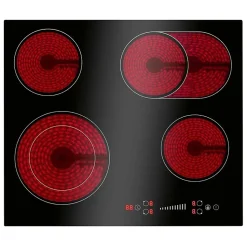 Plaque de cuisson en vitrocéramique 4 feux avec double zone encastrable Bomann EBK7941