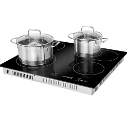 Plaque de cuisson en vitrocéramique 4 feux avec double zone encastrable Bomann EBK7941