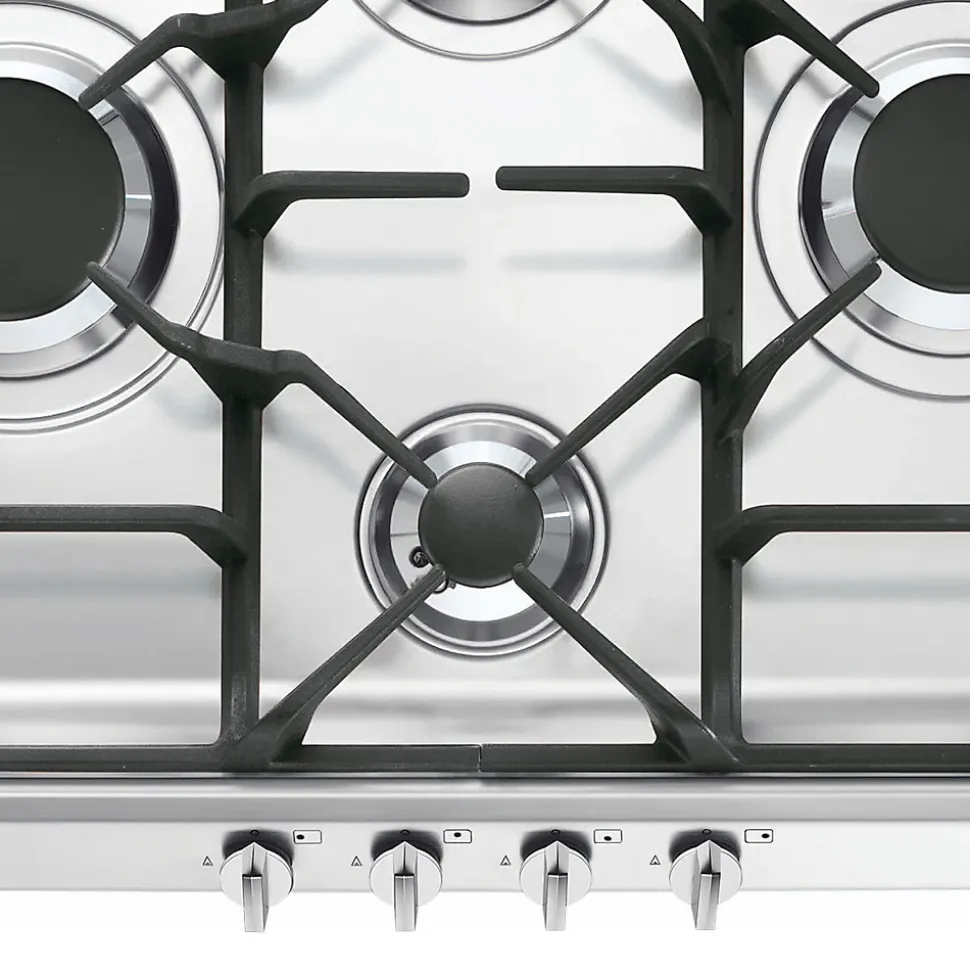 Plaque de cuisson gaz 4 foyers - coloris argent - l.60 x P.50,3 x H.7,6 cm - Smeg S60GHS