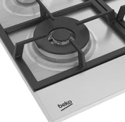 Plaque de cuisson gaz 4 foyers - coloris inox - l.58 x P.51 x H.4,6 cm - Beko HIAW64325SX