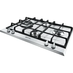 Plaque de cuisson gaz 4 foyers - coloris argent - l.60 x P.51 x H.4,2 cm - Smeg P261XGH