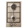 Plaque de cuisson gaz 2 foyers Cooke & Lewis coloris inox l.30,5 x P.51 x H.8,5 cm