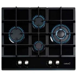 Plaque de cuisson gaz cata cata lci 6031 bk 4 foyers 1000 W 60 cm