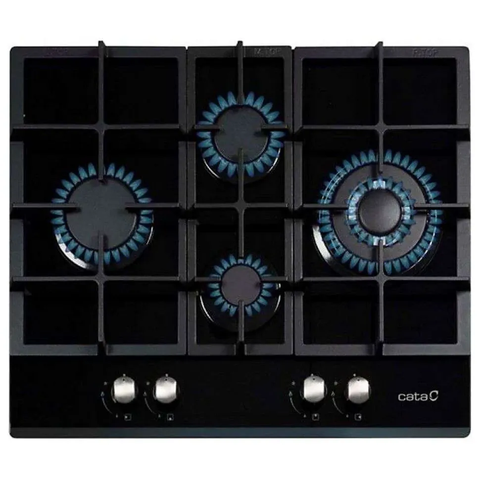 Plaque de cuisson gaz cata cata lci 6031 bk 4 foyers 1000 W 60 cm