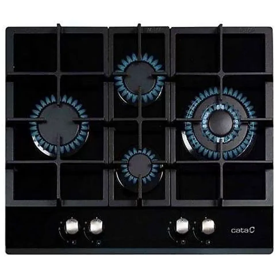 Plaque de cuisson gaz cata cata lci 6031 bk 4 foyers 1000 W 60 cm