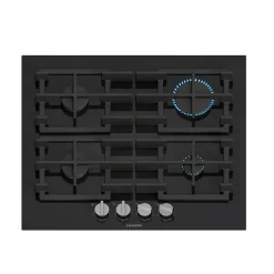 Plaque de cuisson gaz 60cm 4 feux 8000w noir Siemens EP6A6PI40 iq500