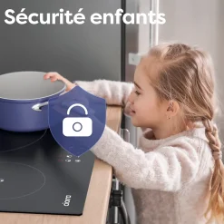 Plaque de cuisson induction 3 foyers 5600W L59xP52cm minuterie individuelle 9 niveaux de puissance Ciarra CD3BIH-F