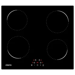 Plaque de cuisson induction 4 foyers 6000W L59xP52cm commande tactile 9 niveaux de puissance Ciarra CD4BIH-C
