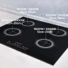 Plaque de cuisson induction 4 foyers 7200W L59xP52cm 9 puissance booster minuterie tactile Ciarra CD4BBIH
