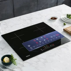 Plaque de cuisson induction 4 foyers 7200W L59xP52cm 9 puissance booster minuterie tactile Ciarra CD4BBIH