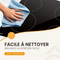 PLAQUE DE CUISSON INDUCTION 4 FOYERS - 6800 W - MINUTEUR - BELDEKO