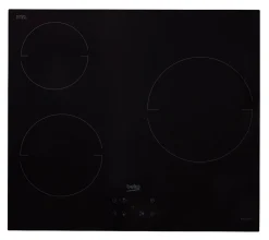 Plaque de cuisson induction 3 foyers - coloris noir - l.58 x P.51 x H.5,5 cm - Beko HQI63400MT