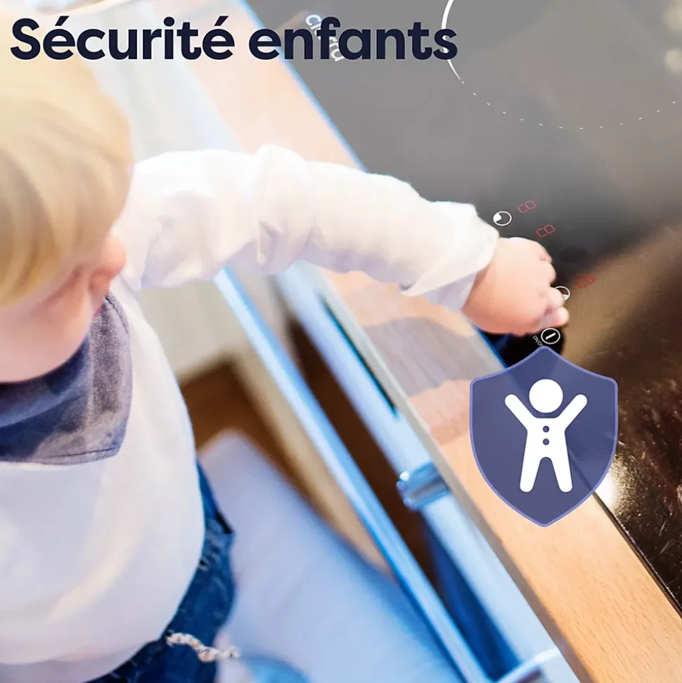 Plaque de cuisson induction 3 foyers 5600W L59xP52cm 9 niveaux de puissance minuterie individuelle Ciarra CD3BIH-C