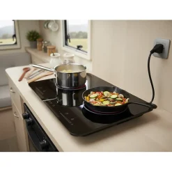 Plaque de cuisson induction double 3600W portable, 2 foyers indépendants, silencieuse, nomade