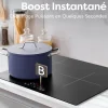 Plaque de cuisson induction 3 foyers 6200W fonction boost L59xP52cm 9 puissances securité enfant auto-stop minuterie Ciarra CD3BIH