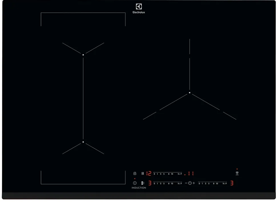 Plaque de cuisson induction 3 foyers coloris noir l.71 x P.52 x H.4,4 cm Electrolux EIV73342