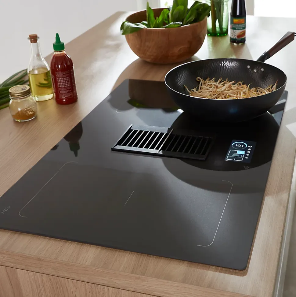 Plaque de cuisson induction 4 foyers GoodHome coloris gris anthracite l. 77 x P. 52 x H. 25 cm