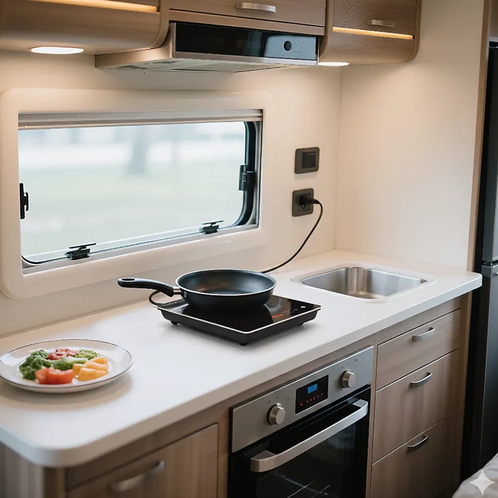 Plaque de cuisson induction simple 2000W portable, interface tactile, sécurité enfant