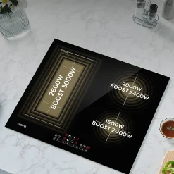 Plaque de cuisson induction 4 foyers 7200W L59xP52cm 1 zone modulable boosters minuteur Ciarra CD4BFBIH