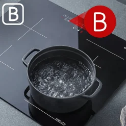 Plaque de cuisson induction 4 foyers 7200W L59xP52cm 1 zone modulable boosters minuteur Ciarra CD4BFBIH