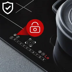 Plaque de cuisson induction 4 foyers 7200W L59xP52cm 1 zone modulable boosters minuteur Ciarra CD4BFBIH