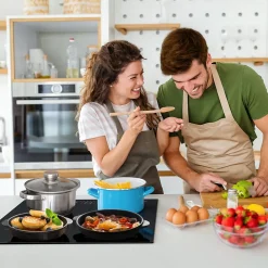 Plaque de cuisson induction 4 foyers 7200W L59xP52cm 1 zone modulable boosters minuteur Ciarra CD4BFBIH