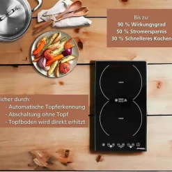 Plaque de cuisson induction steba integre 2 foyers 3100 W 29 cm