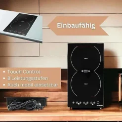 Plaque de cuisson induction steba integre 2 foyers 3100 W 29 cm