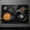 Plaque de cuisson induction avec Hotte Intégrée L59cm 7000W 500m3h 4 Foyers Booster Recyclage Evacuation Ciarra