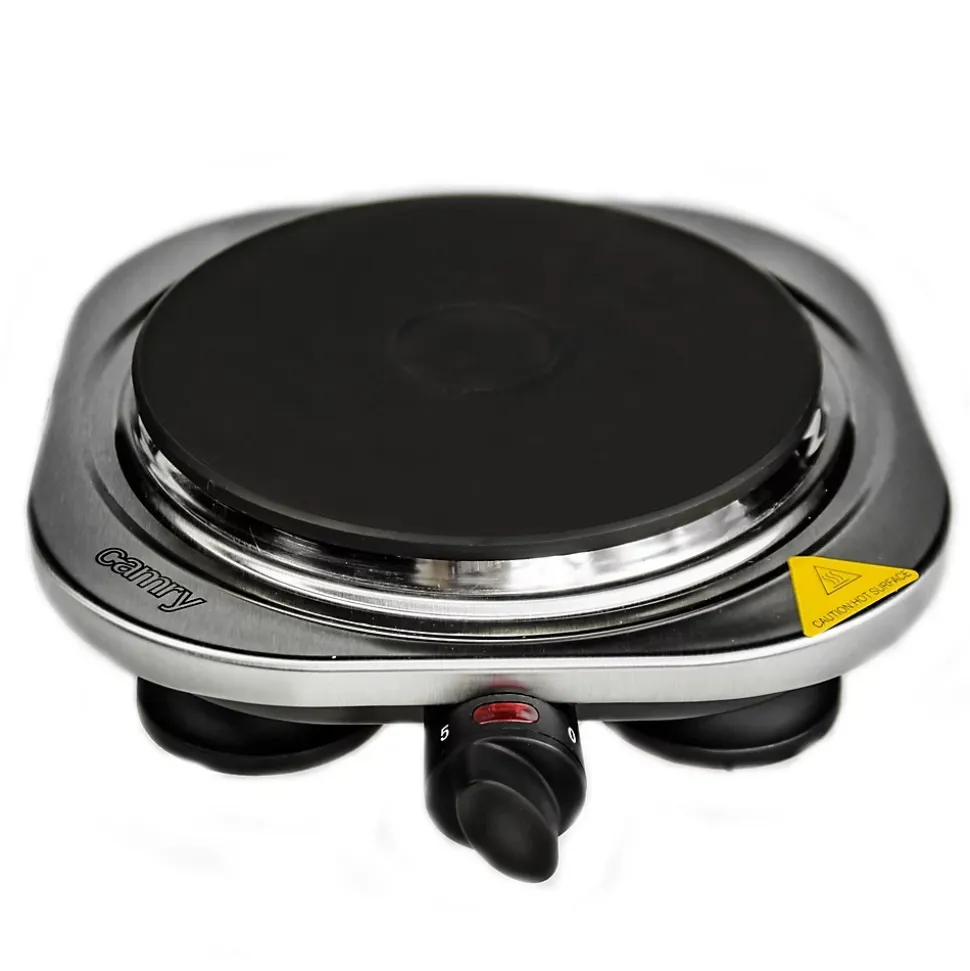 Plaque de cuisson électrique CR6510 - 1 feu noir - 1500W - 185 mm -Pieds antidérapants CR6510