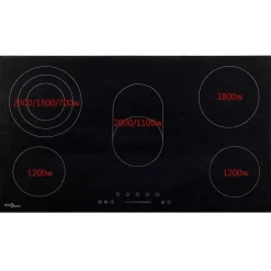 Plaque de cuisson vitroceramique vidaxl 5 foyers 8500 W 52 cm