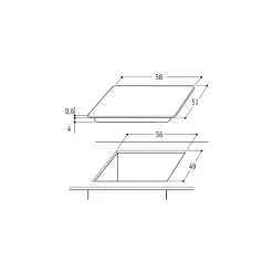Plaque de Cuisson Vitrocéramique Noir 4 Foyers 6 niveaux de puissance WHIRLPOOL