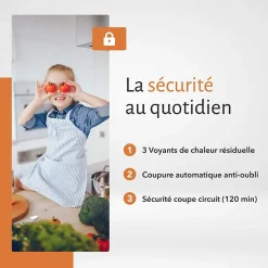 Plaque de Cuisson Vitrocéramique 3 Foyers - 5200W - Commandes par Manettes - Boutons Encastrable Contrôle Mécanique Facile