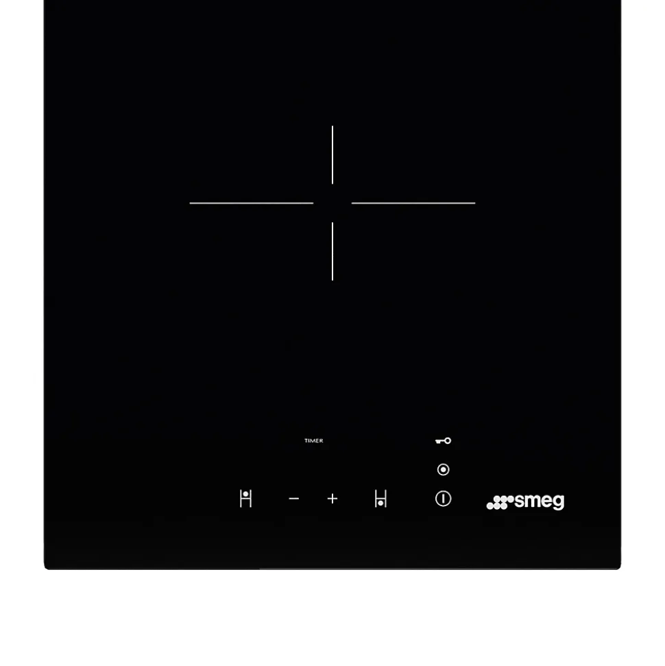 Plaque de cuisson vitrocéramique 2 foyers Smeg coloris noir l.30 x P.51 x H.5,8 cm