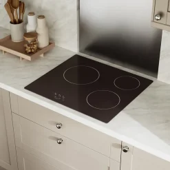 Plaque de cuisson vitrocéramique 3 foyers - coloris noir - l.59 x P.52 x H.5,2 cm NN3ZCR60EU