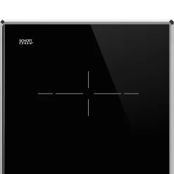 Plaque de cuisson vitrocéramique 2 foyers - coloris noir et argent - l.30 x P.51 x H.5,8 cm - Smeg SE232TX1