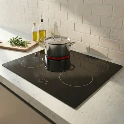 Plaque de cuisson vitrocéramique 4 foyers - coloris noir - l.59 x P.52 x H.5 cm NN4ZCR60EU