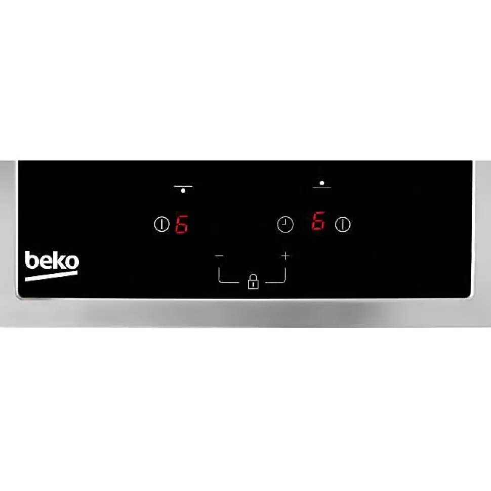 Plaque de cuisson vitrocéramique BEKO HDMC32400TX - 2 foyers - 3000W - L28,8 x P51cm - Noir