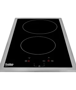 Plaque de cuisson vitrocéramique BEKO HDMC32400TX - 2 foyers - 3000W - L28,8 x P51cm - Noir