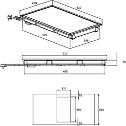 Plaque de cuisson vitrocéramique BEKO HDMC32400TX - 2 foyers - 3000W - L28,8 x P51cm - Noir