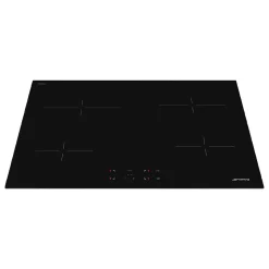 Plaque de cuisson vitrocéramique 4 foyers Smeg coloris noir l.60 x P.51 x H.6,3 cm